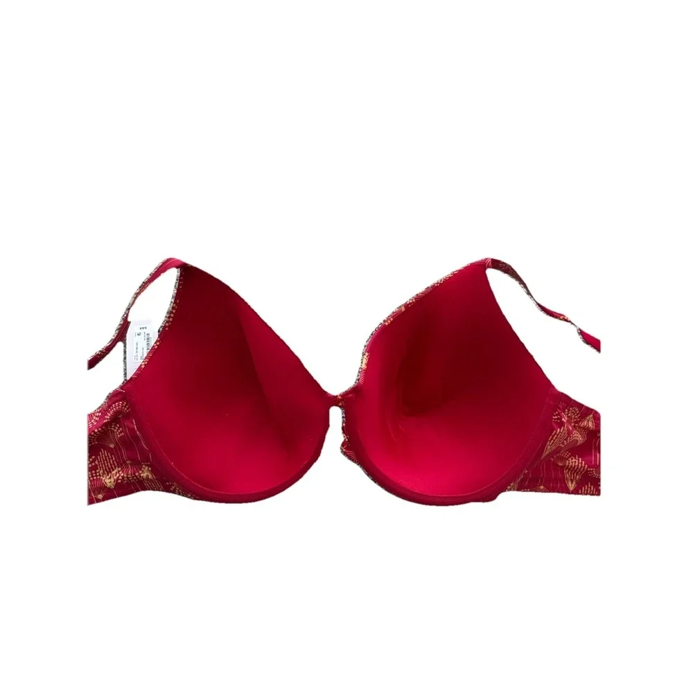 Ambrielle Women's Brand New 42C Nylon Red‎ Floral T-Shirt Convertible Bra